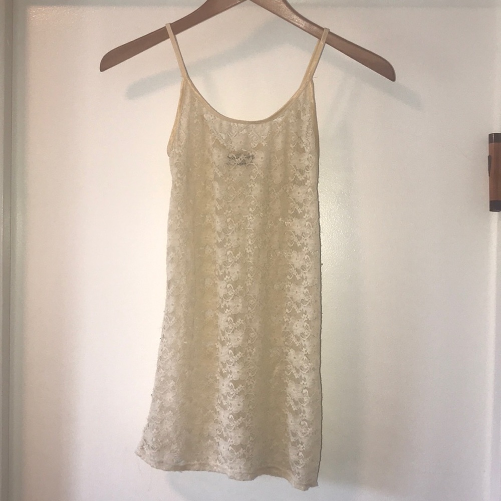 Michael Stars lace ivory tank